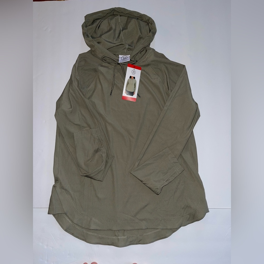 Sage Collective Green ribbed lightweight Hoodie